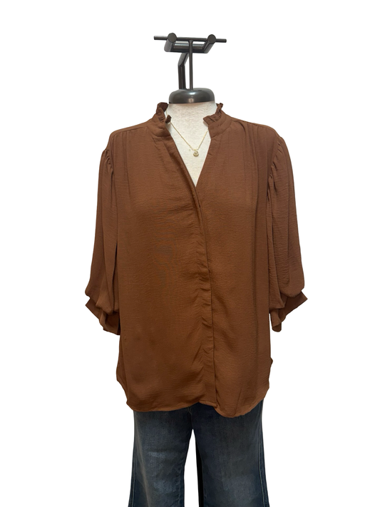 Balloon Sleeve Blouse Mocha