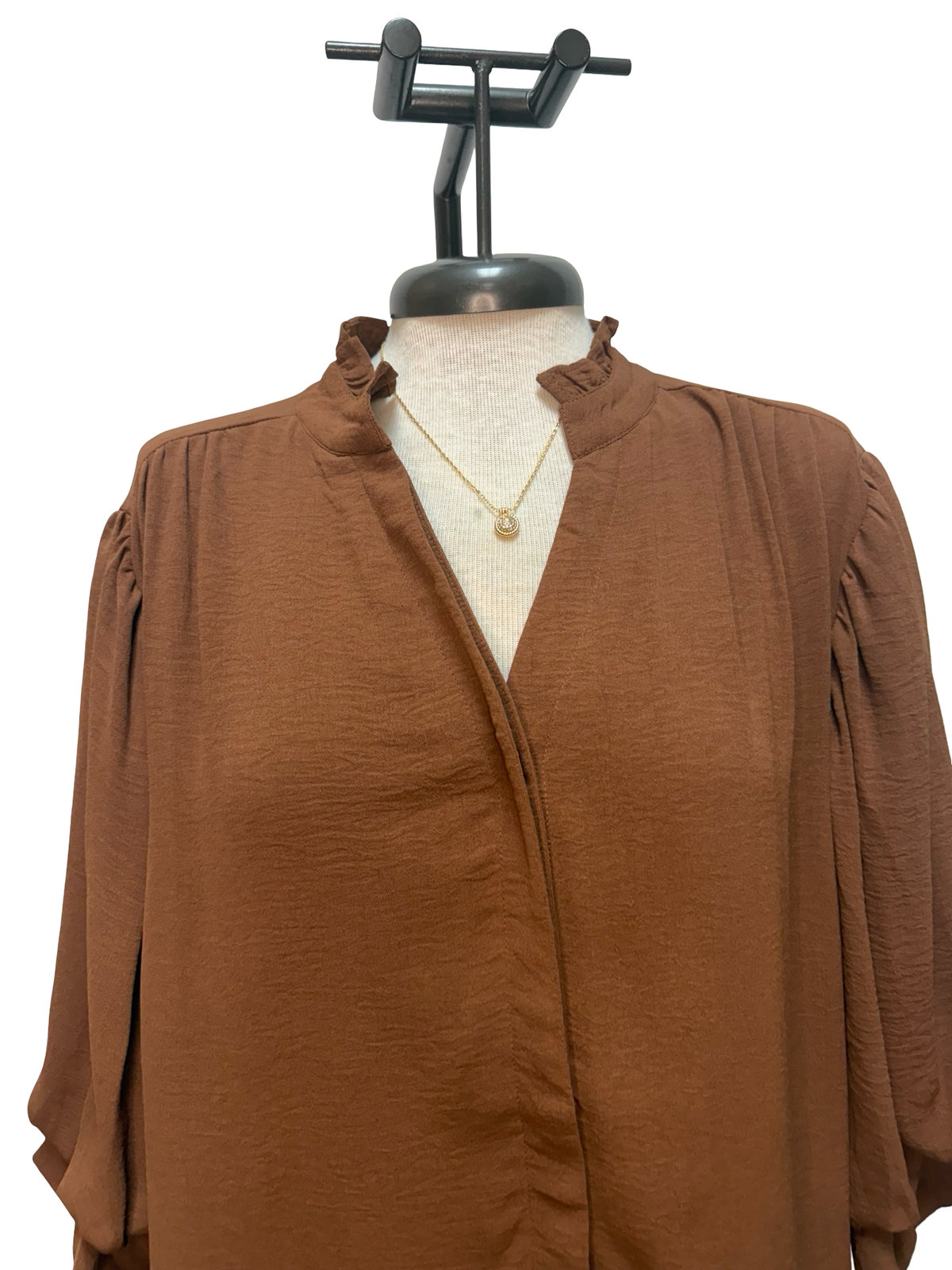 Balloon Sleeve Blouse Mocha