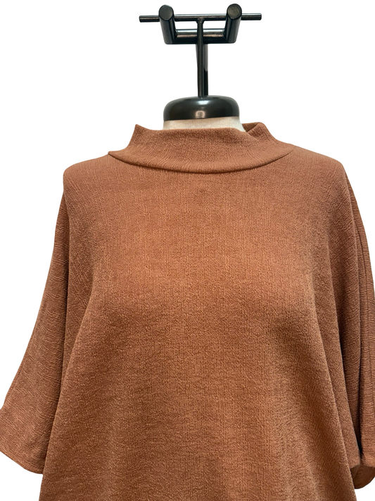 Mock Neck Dolman Sleeve Knit Top Clay