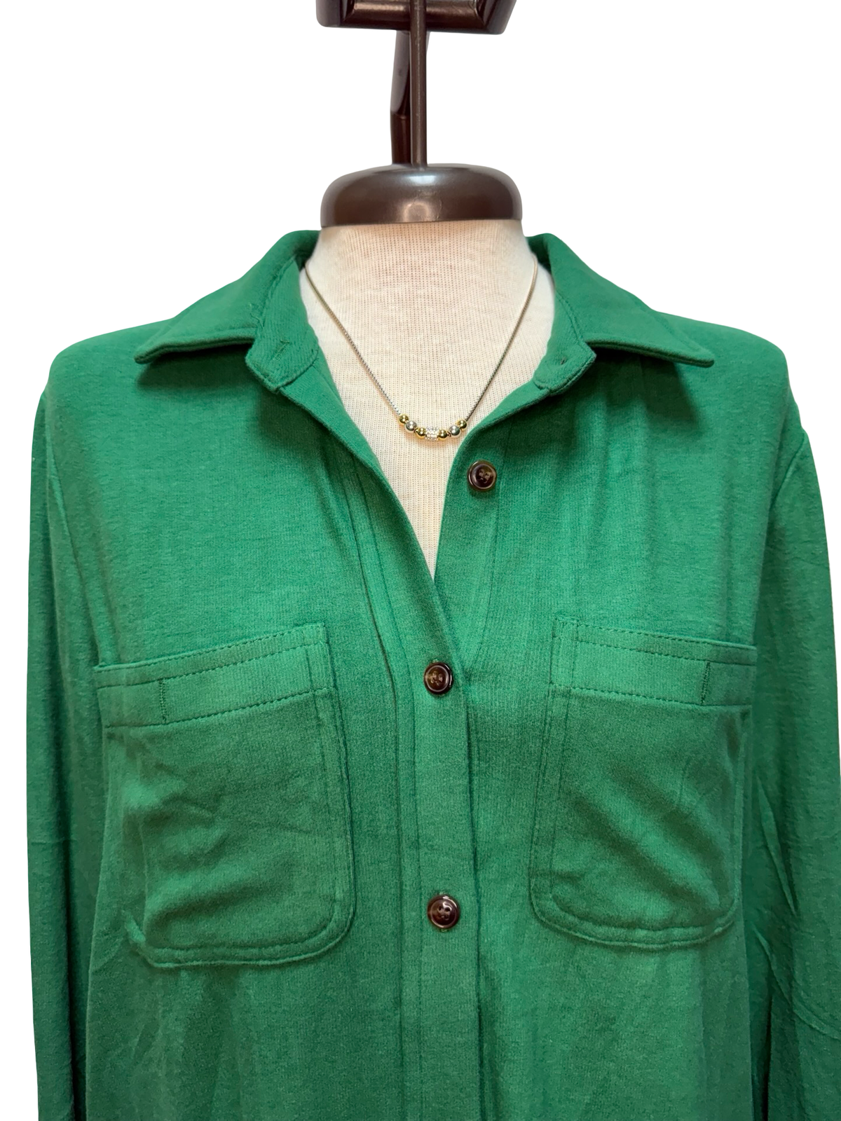 Super Soft Button Up Green