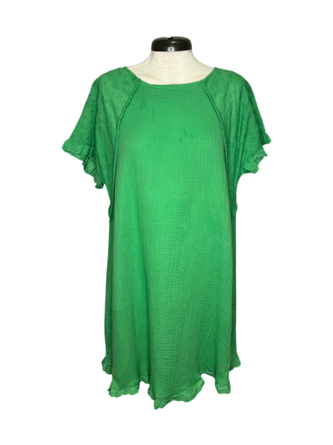 Green Eyelet Gauze Dress