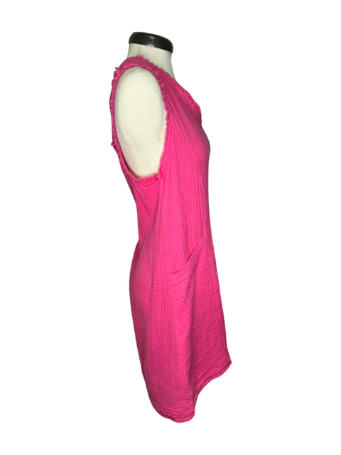 Gauze Sleeveless Dress Hot Pink