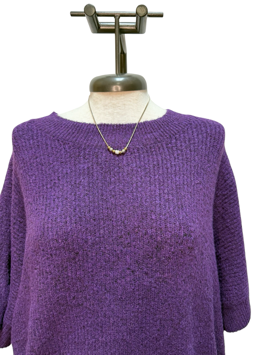Dolman Sleeve Knit Sweater Eggplant