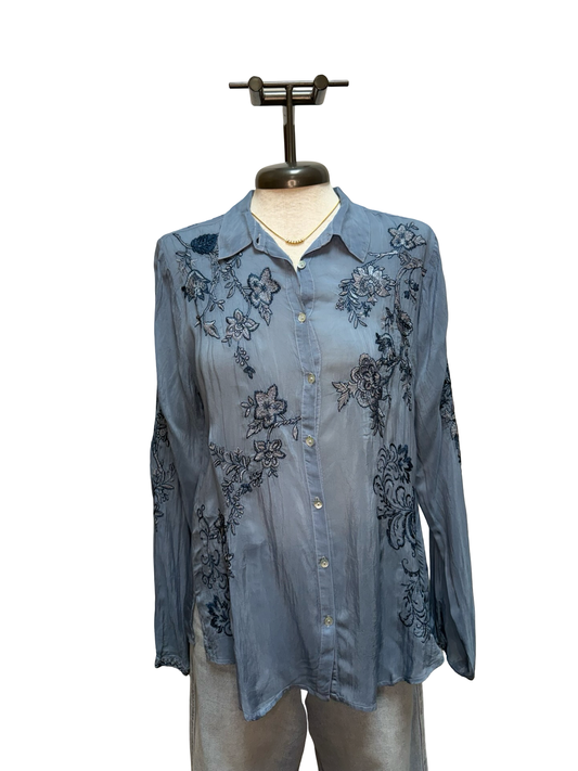 Amyle Shirt Rayana Tonal China Blue