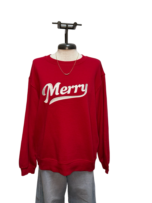 Holiday Merry Sweatshirt Ruby Red