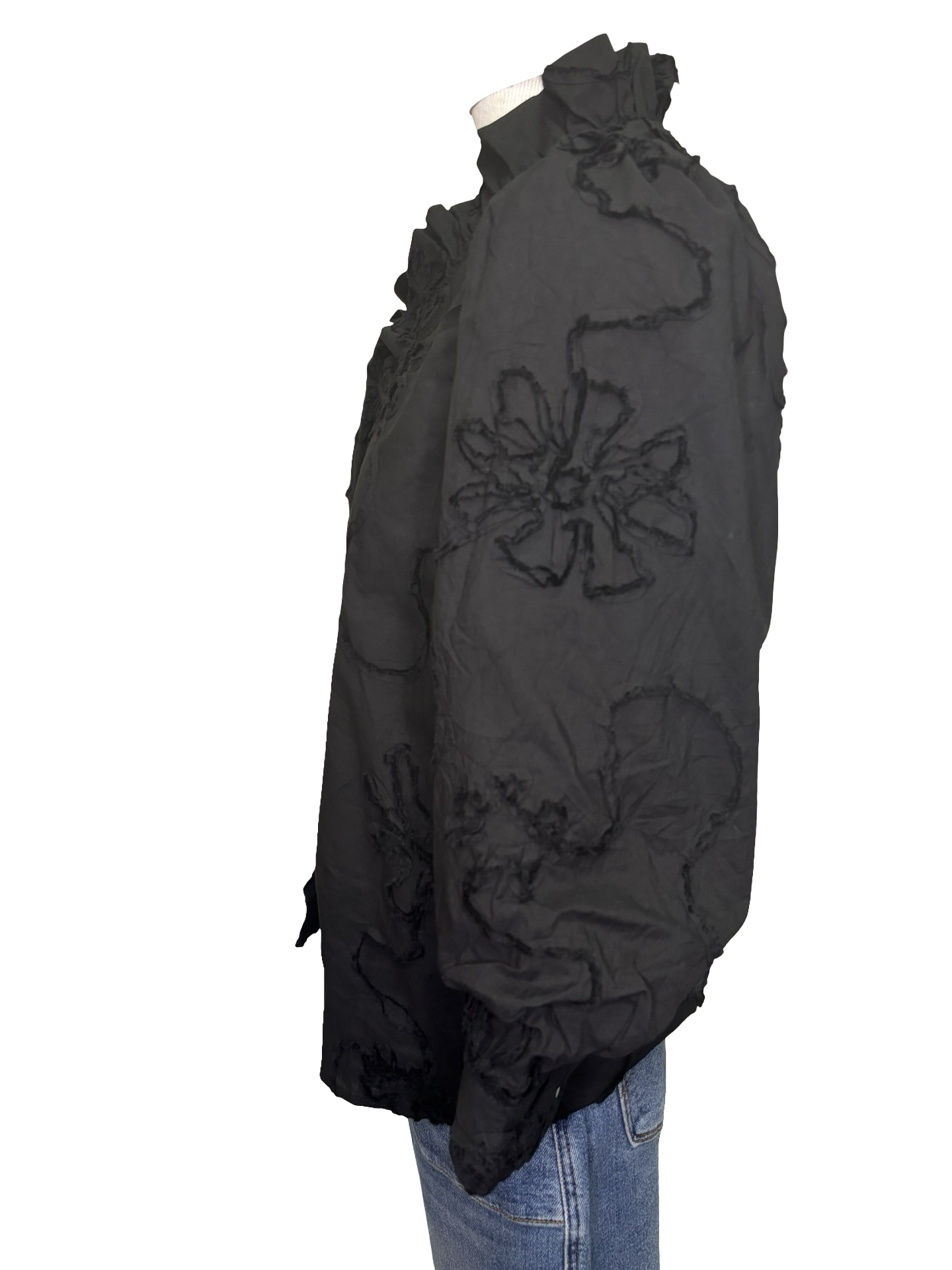 Floral 3D Top Black