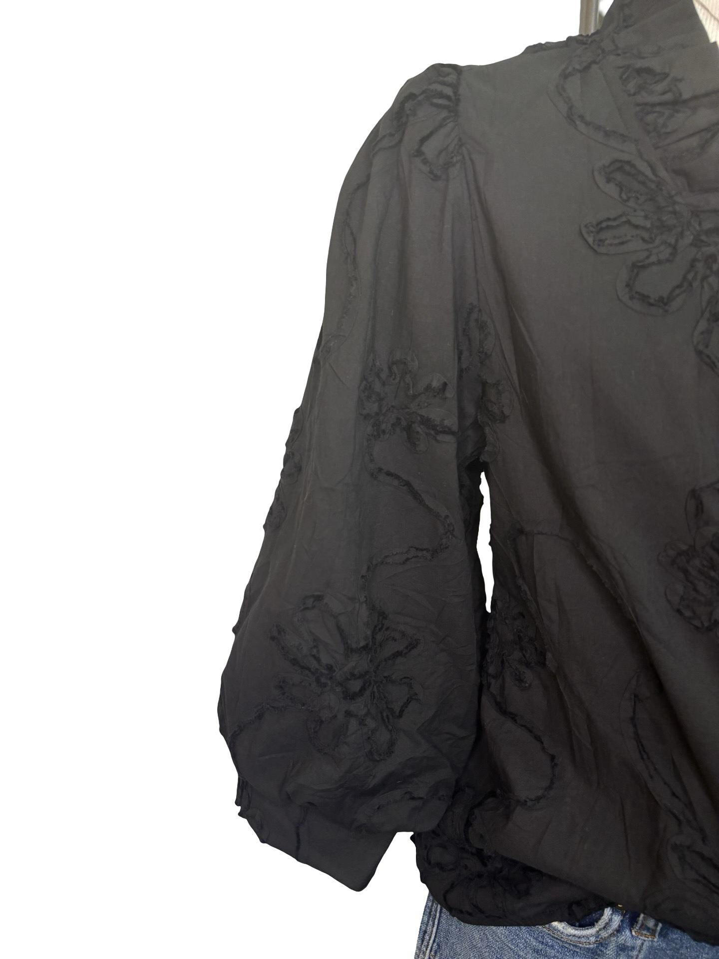 Floral 3D Top Black