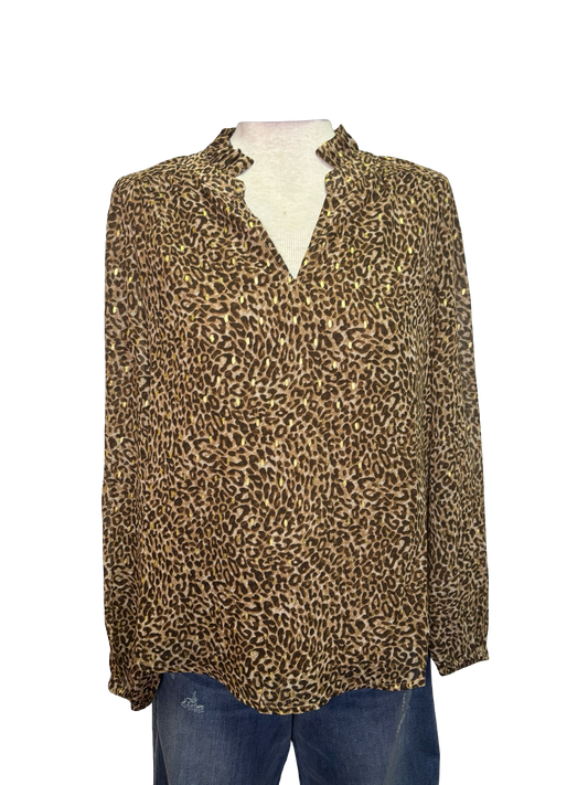 Long Puff Sleeve Leopard Top