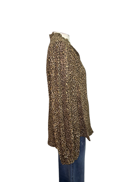 Long Puff Sleeve Leopard Top