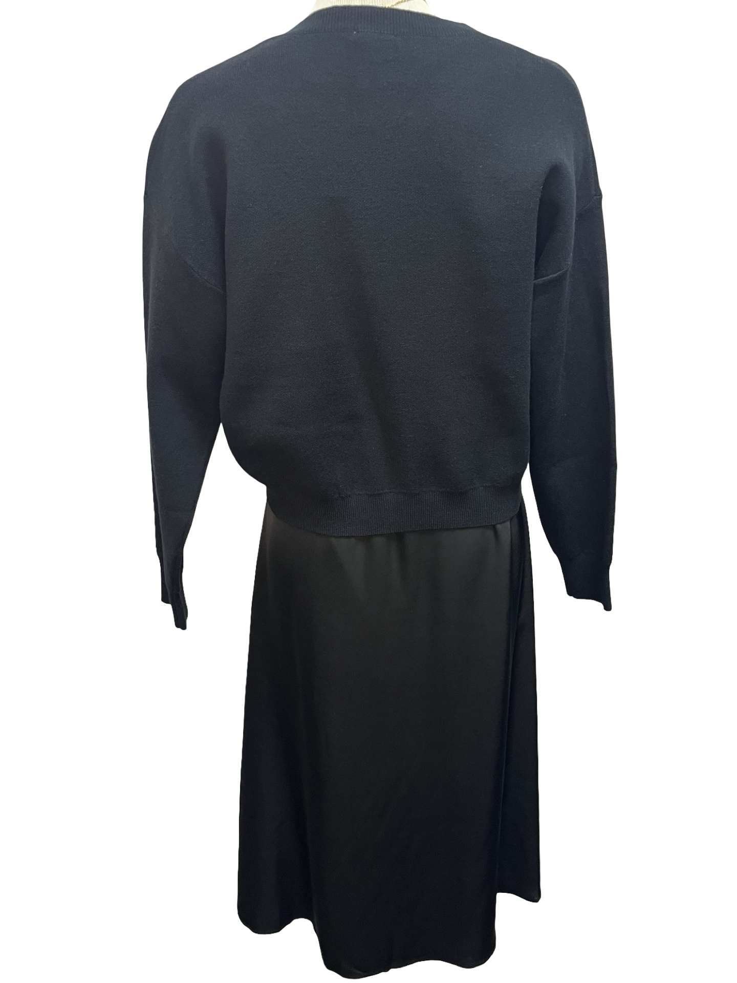 Midi Front Pleat Detail Tank Dress with Sweater