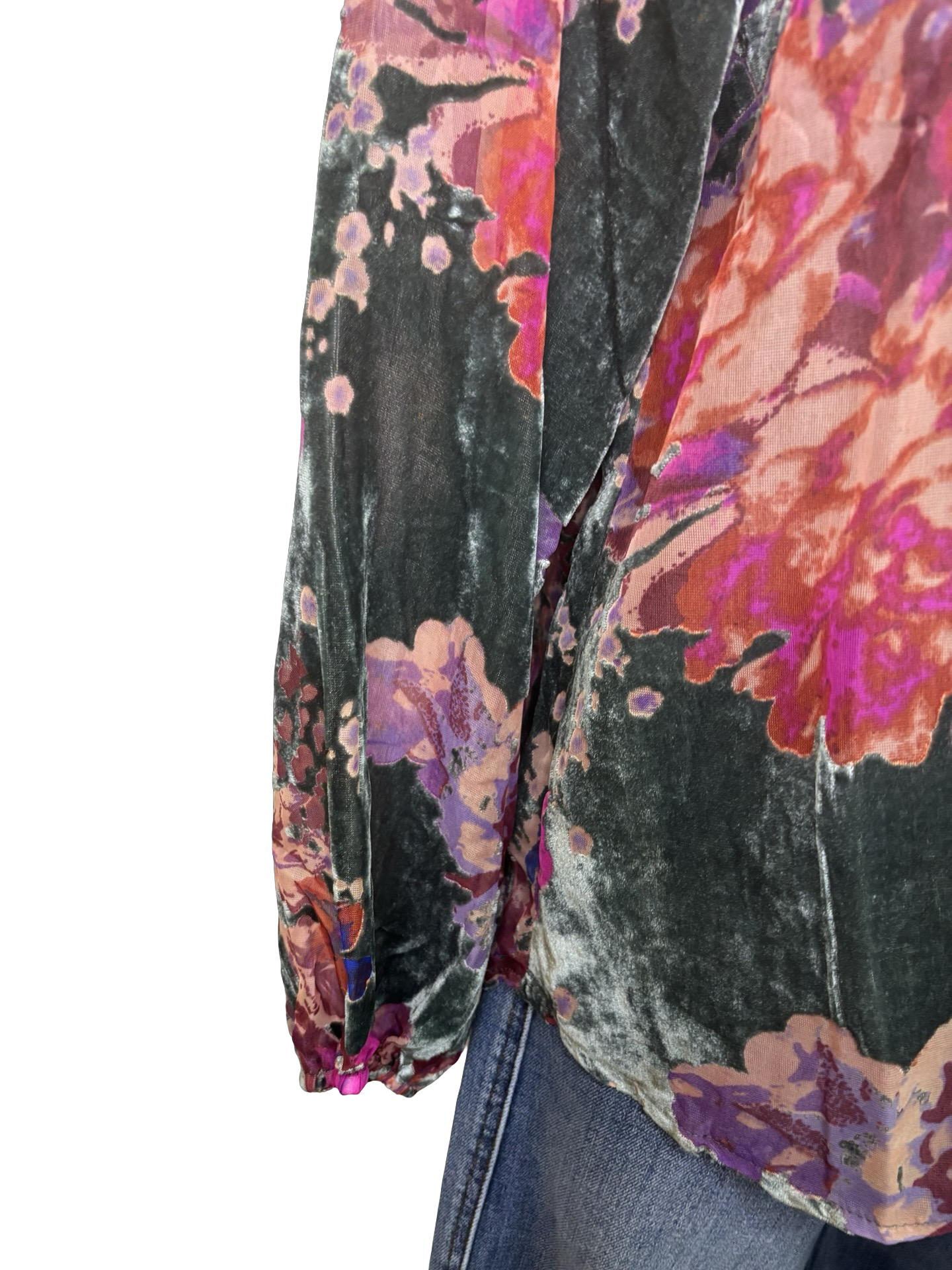 Velvet Flower Print Top