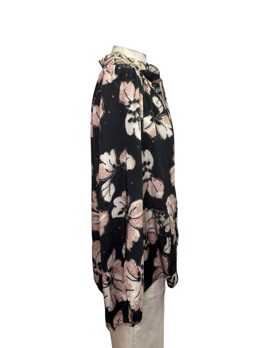 Long Sleeve Floral Shimmer Top