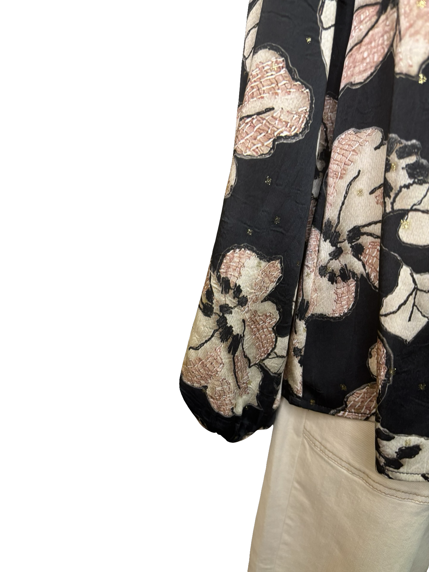 Long Sleeve Floral Shimmer Top