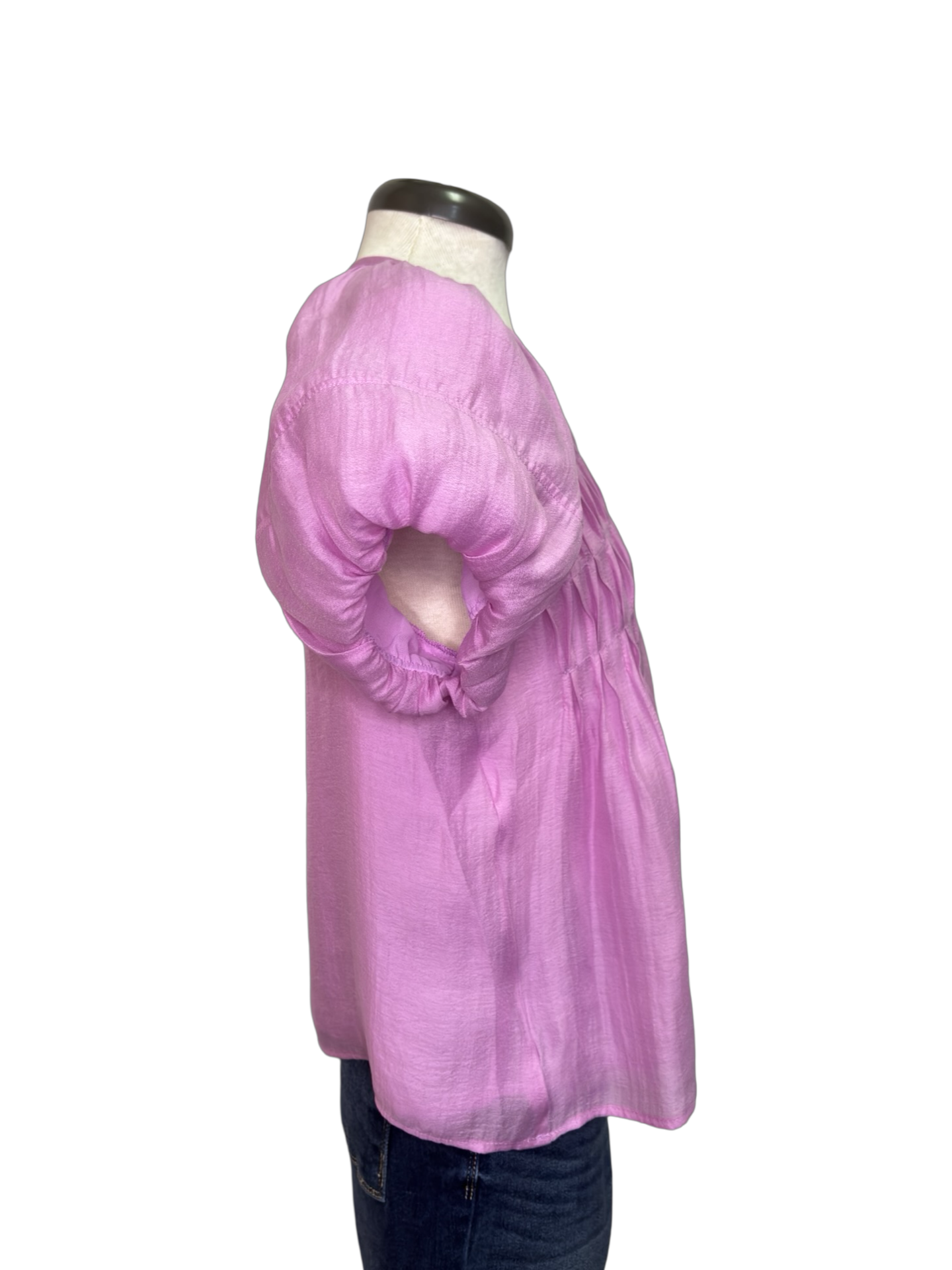 Pink Front Tuck Top