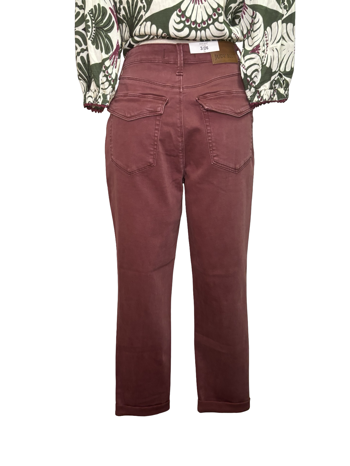 Judy Blue HW Aurora Weekender Jean Burgundy