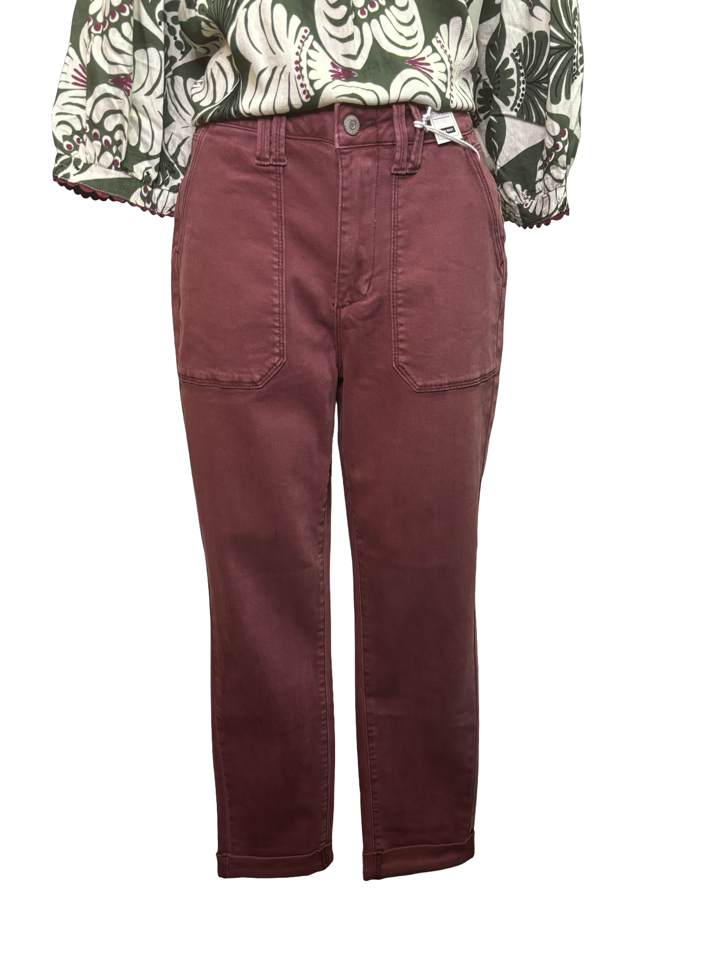 Judy Blue HW Aurora Weekender Jean Burgundy