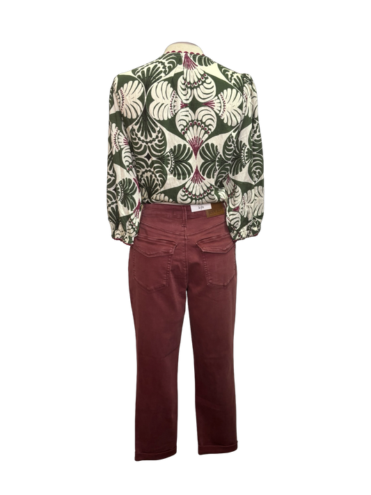 Judy Blue HW Aurora Weekender Jean Burgundy