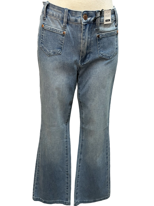 Judy Blue MR Bootcut Contrast Wash & Front Patch Pocket Jean