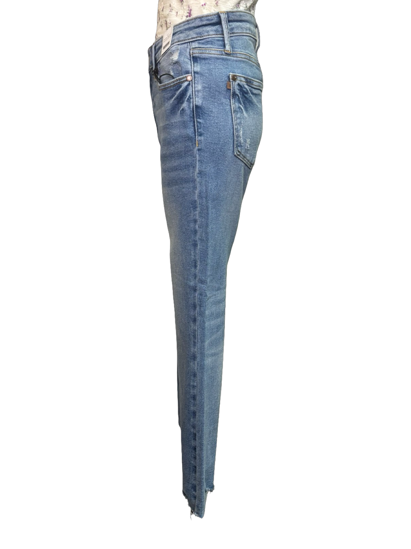 Judy Blue MR Vintage Wash Destroy Hem Kick Flare Jean