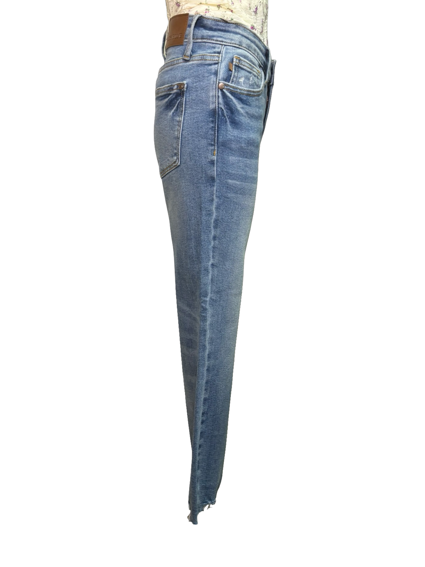 Judy Blue MR Vintage Wash Destroy Hem Kick Flare Jean