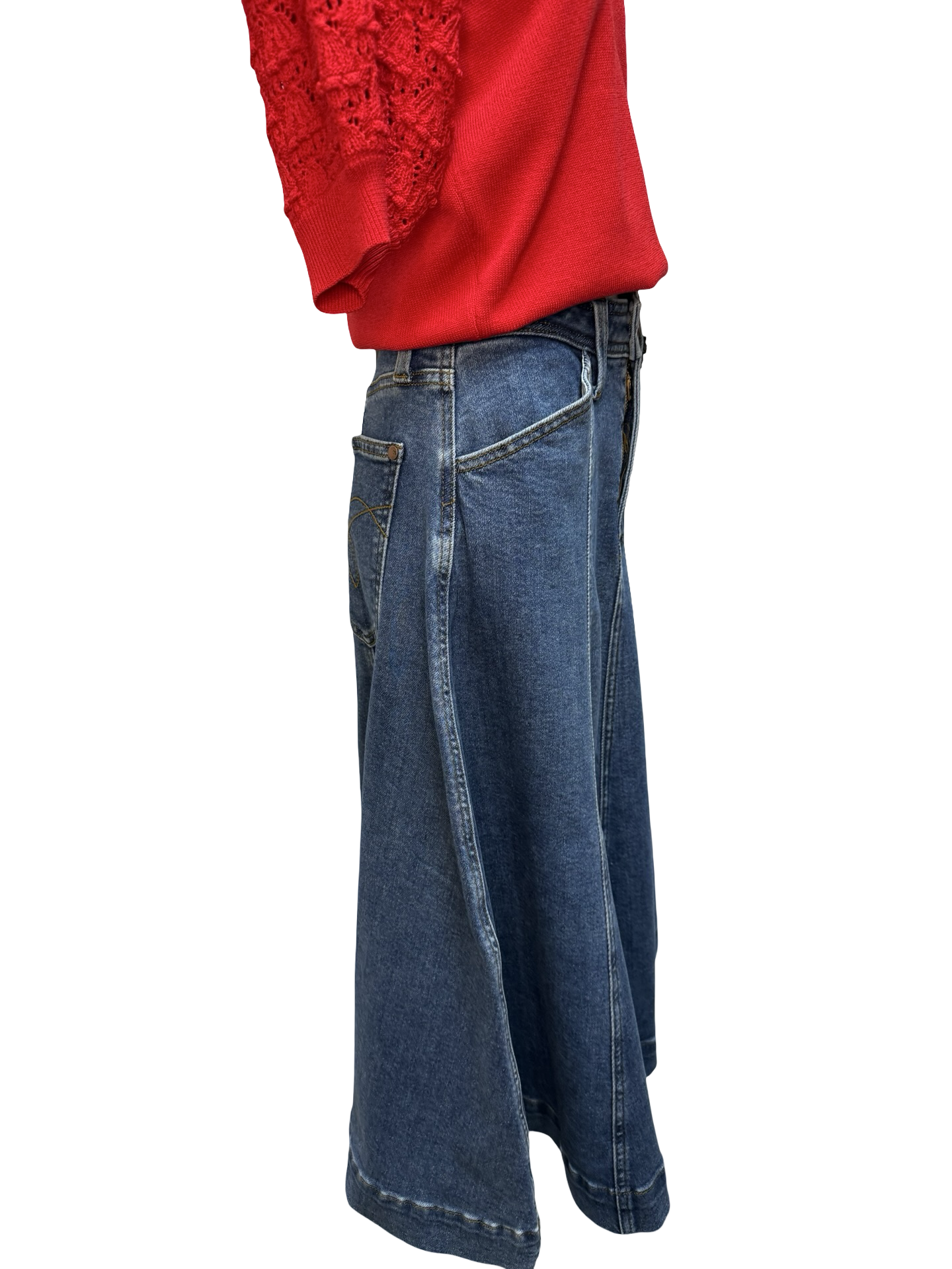 Judy Blue HW Lasso Denim Skirt Medium Stone