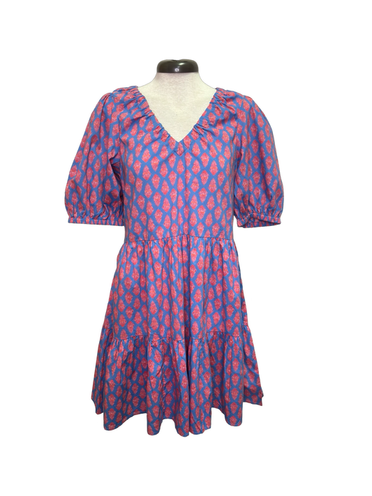 Audra Tiered Dress Blue