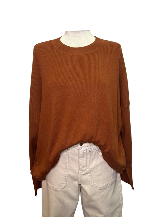 Noralee Button Sweater Rust One Size