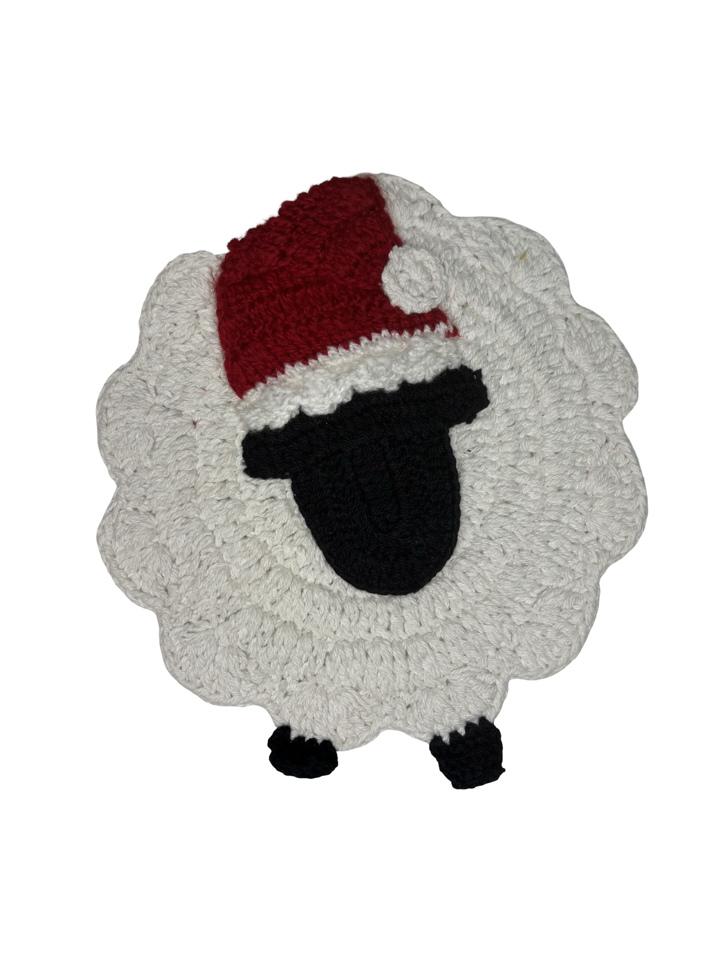 Sheep Christmas Crochet Trivet