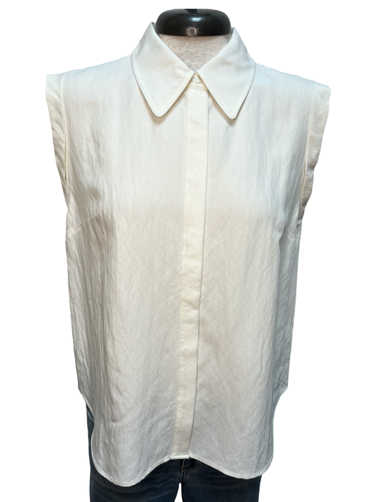 Cap Sleeve Hidden Placket Blouse