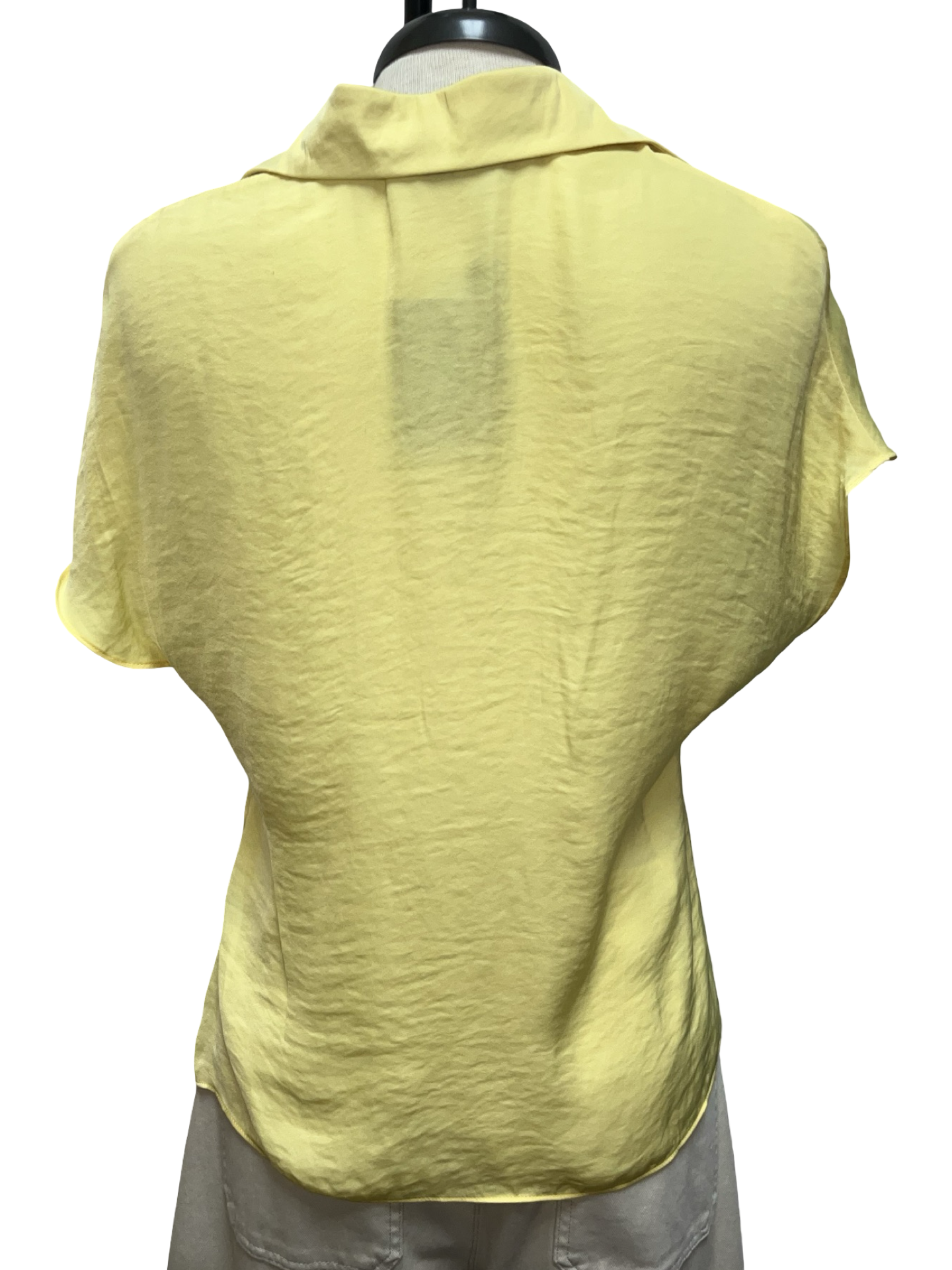 Drop Shoulder Button Up Blouse Pale Banana