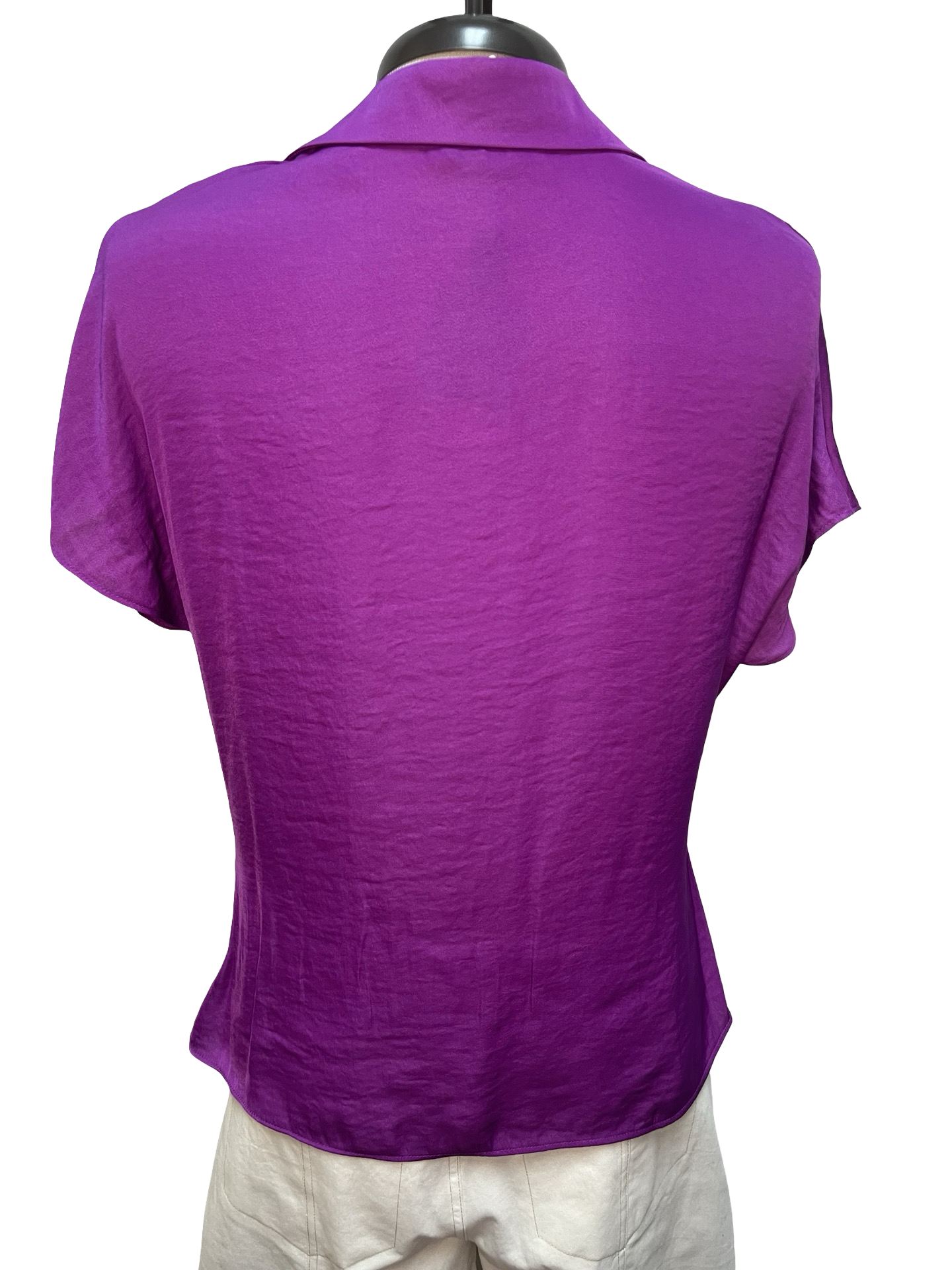 Drop Shoulder Button Up Blouse Viola