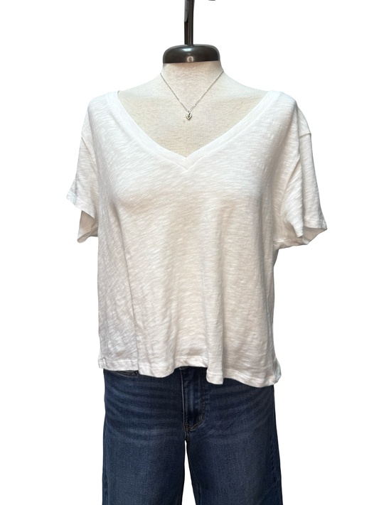 Nomad V Neck Tee White