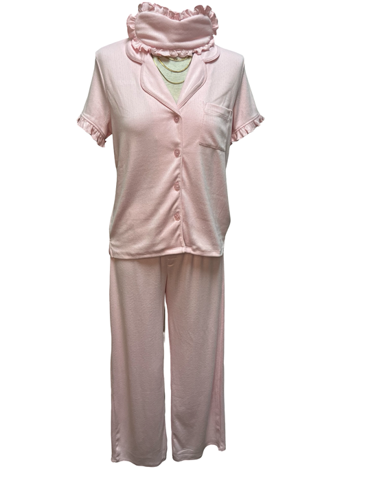 Pointelle Essentials Ballet Pink Open Leg Pant