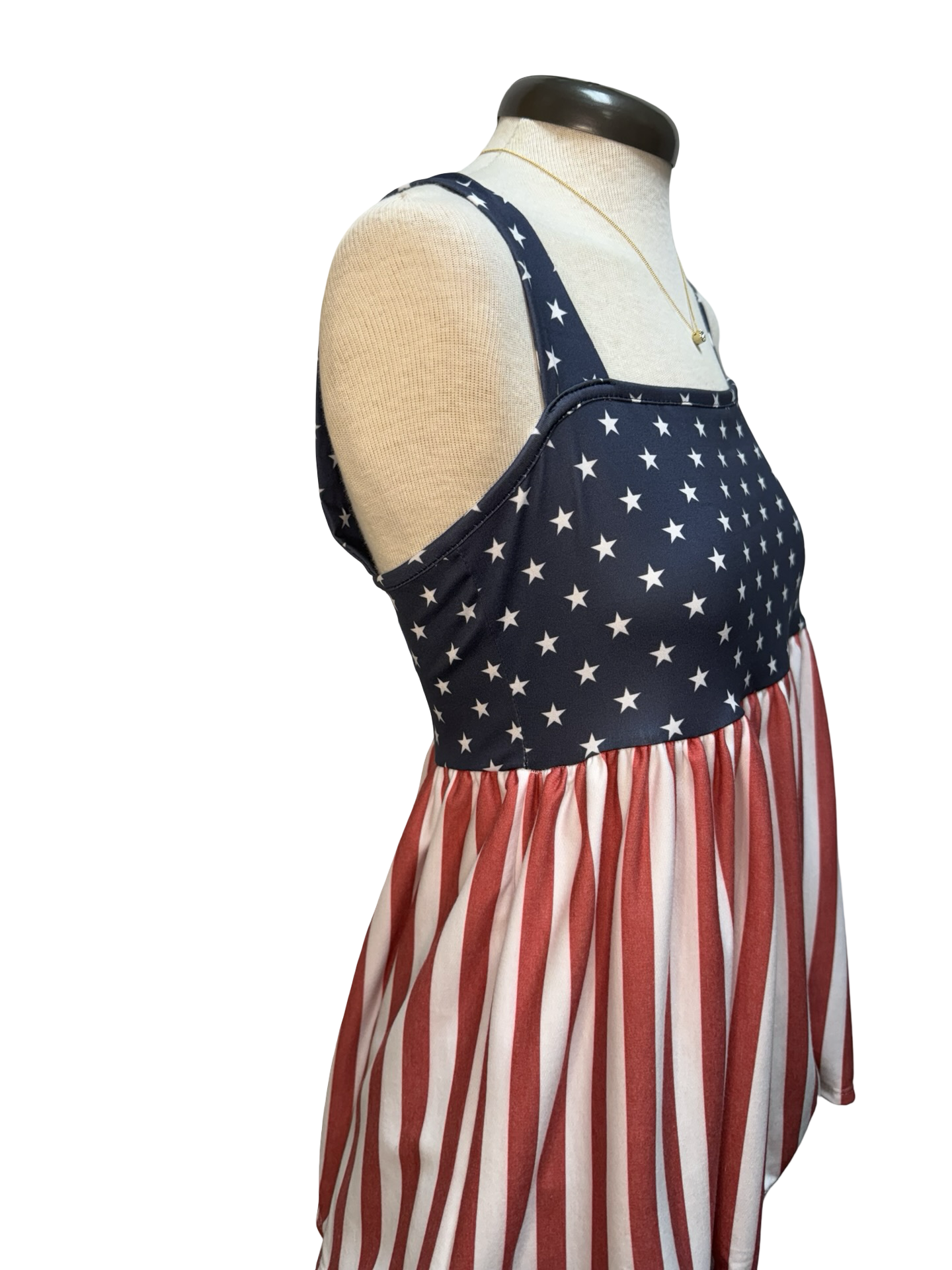 Patriotic American Flag Babydoll Tank Top