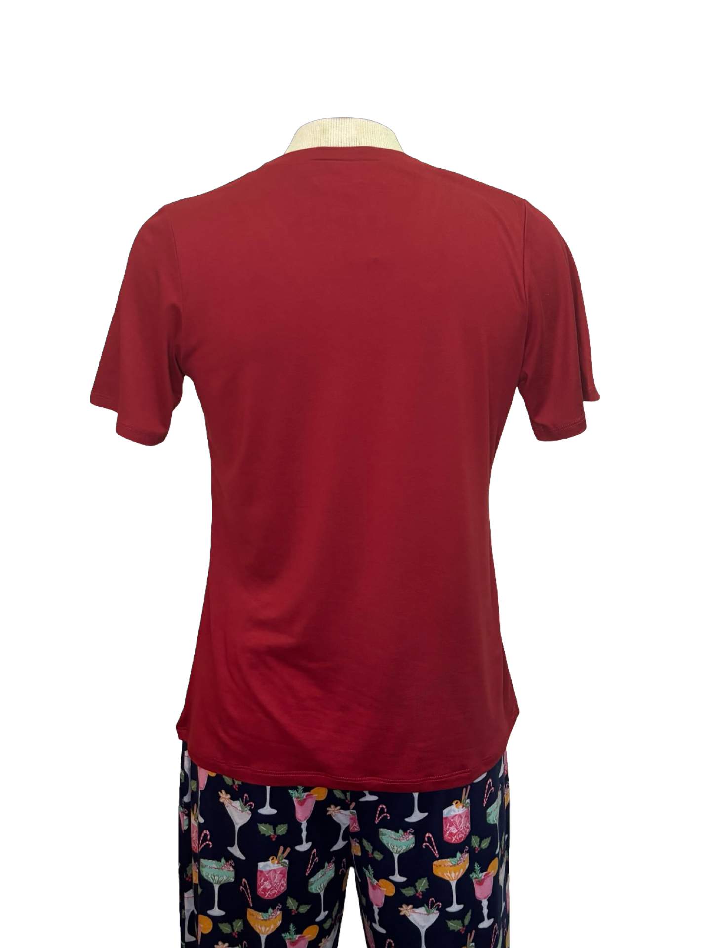 Highlands V Neck Pocket Tee Dark Red