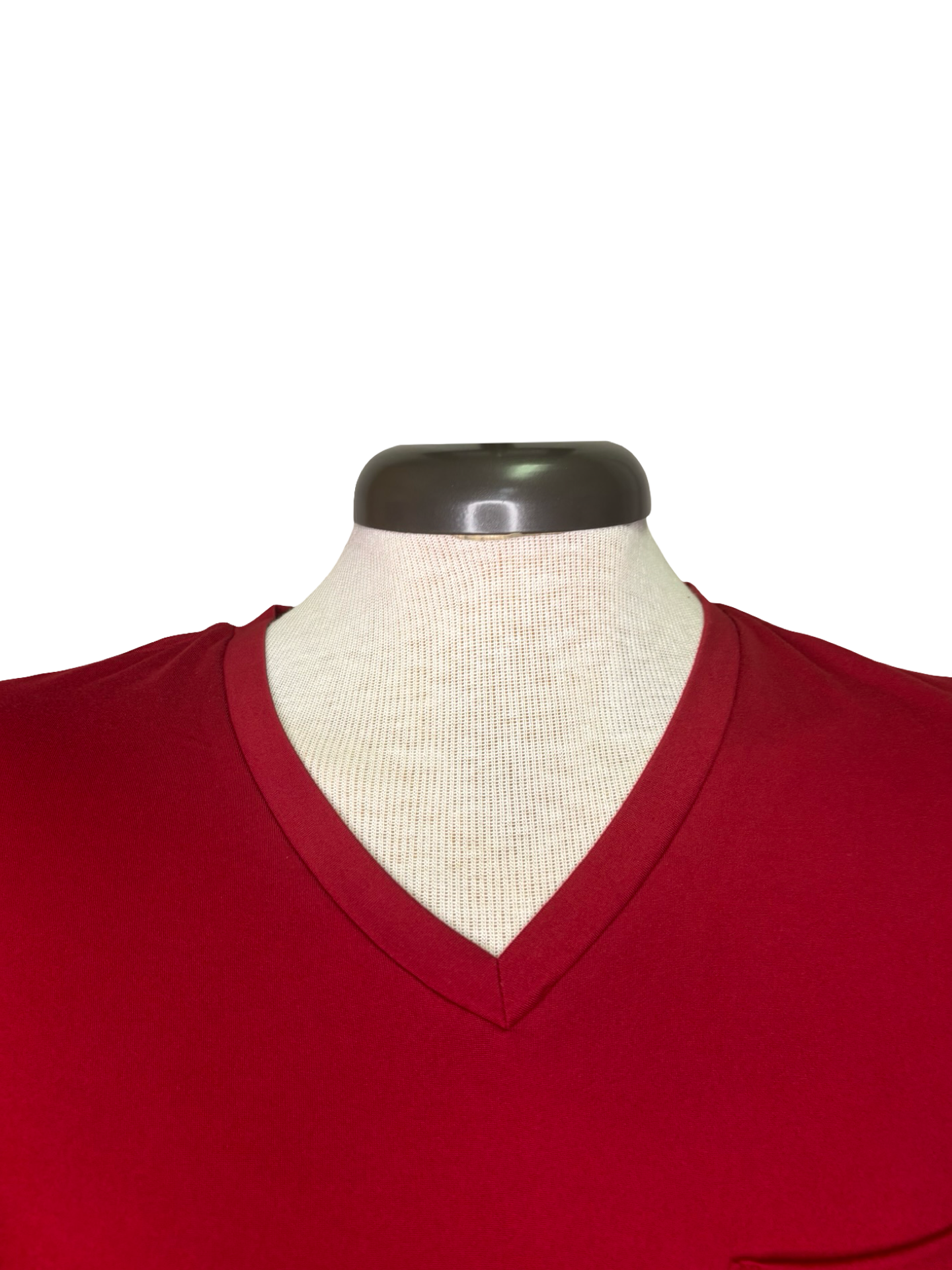 Highlands V Neck Pocket Tee Dark Red