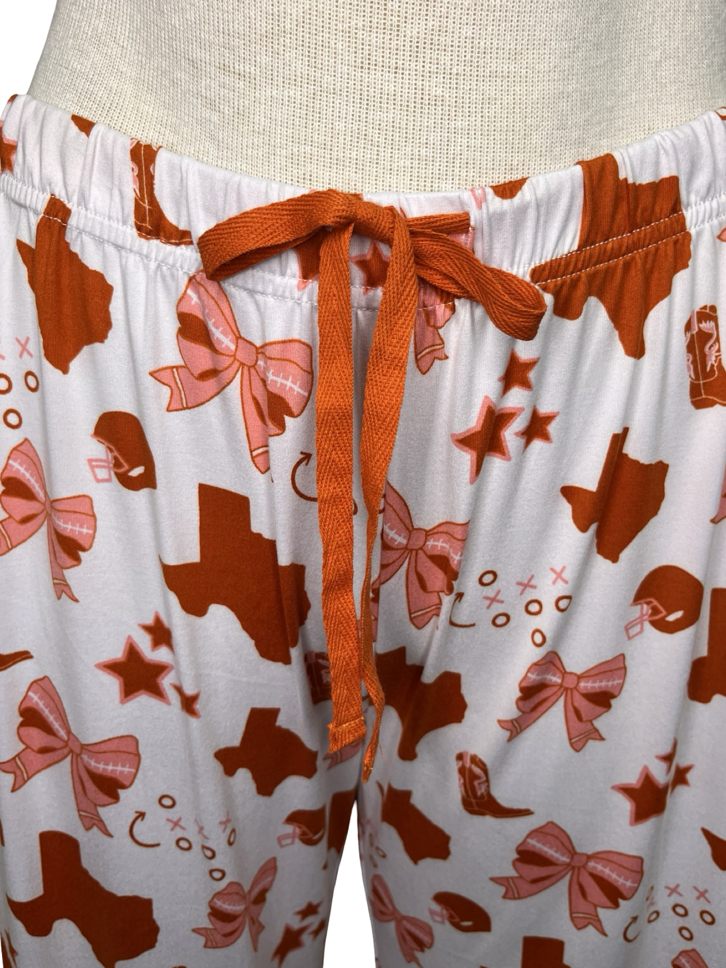 Put a Bow On It Sleep Pants White/Burnt Orange/Pink
