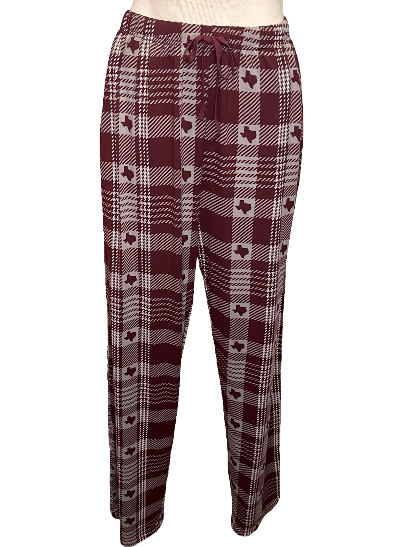Howdy Plaid Men's Sleep Pants Maroon/Grey