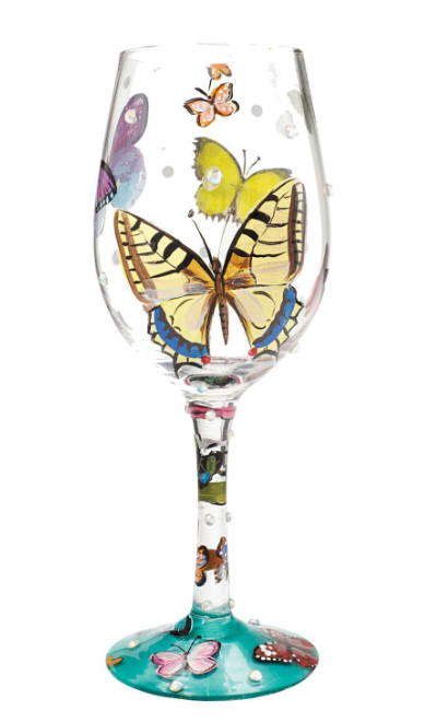 Butterfly Wishes Wine Glass