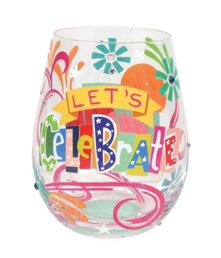 Let's Celebrate Stemless Wine Glass