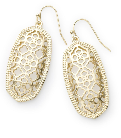Elle Drop Earrings Gold Filigree