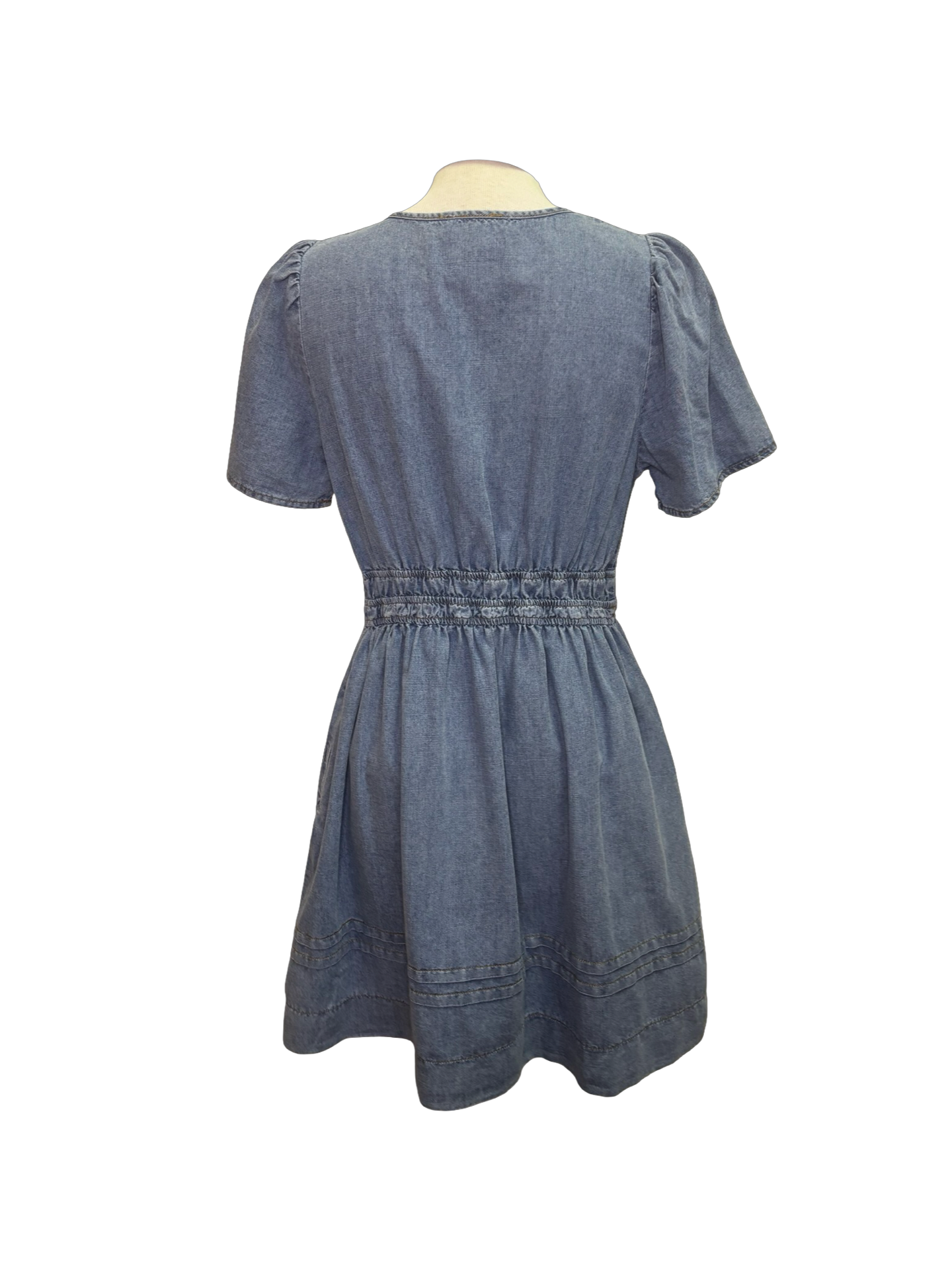 Short Sleeve Washed Denim Dress