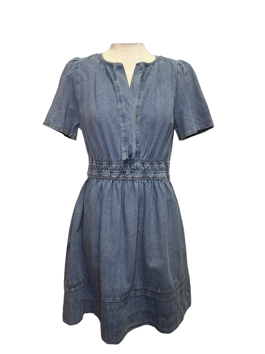 Short Sleeve Washed Denim Dress