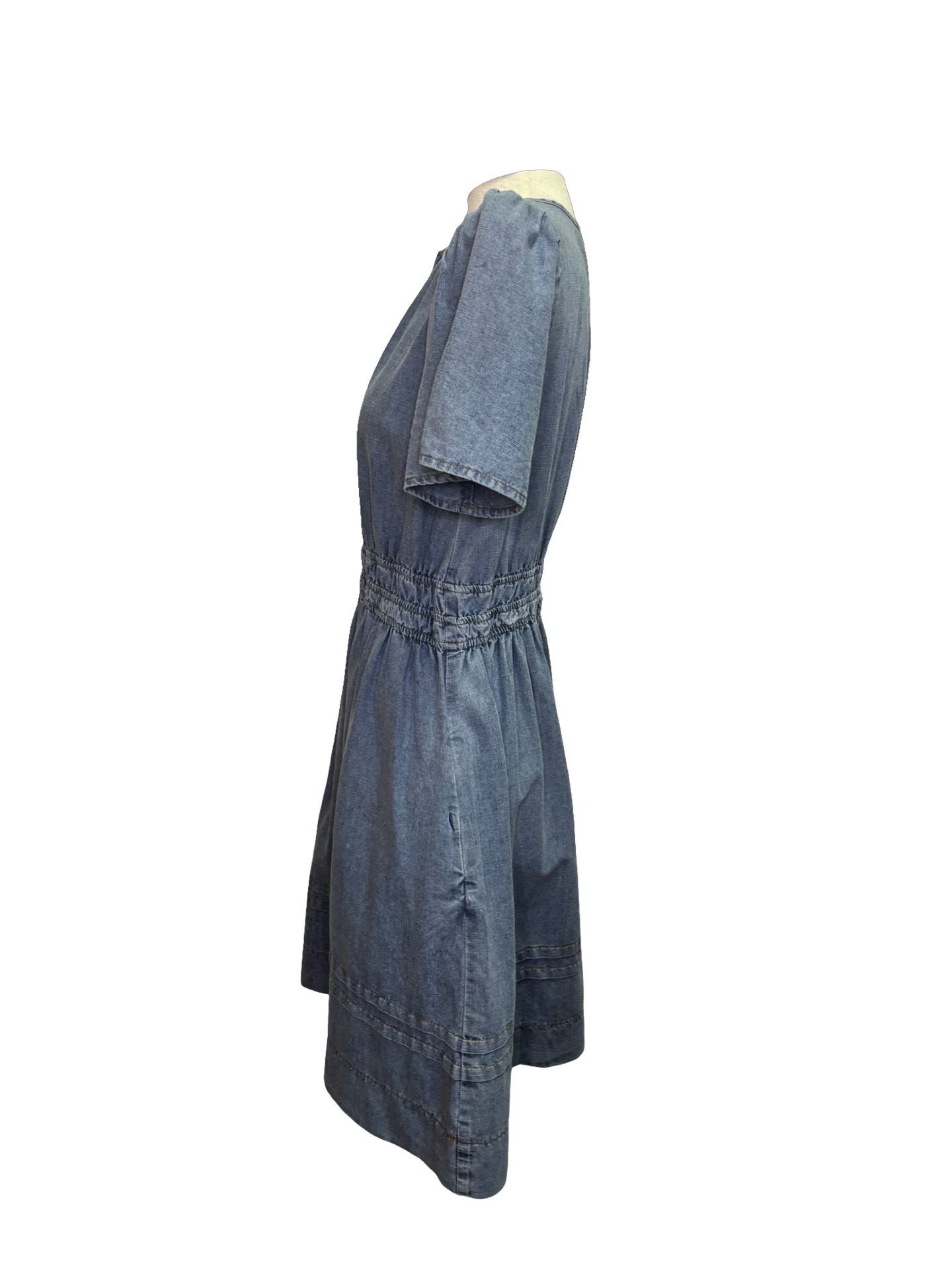 Short Sleeve Washed Denim Dress
