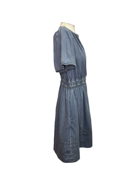 Short Sleeve Washed Denim Dress