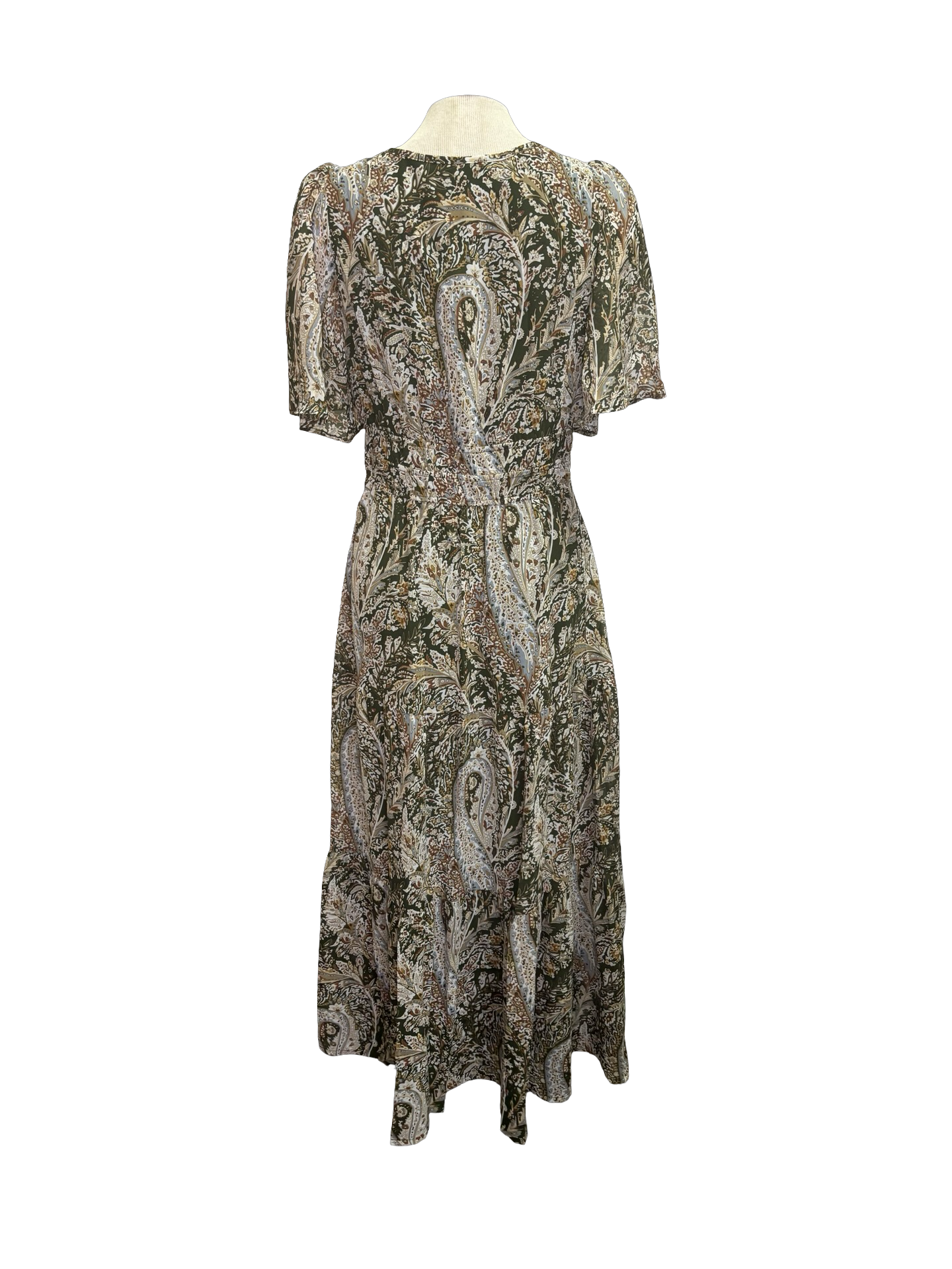 Flutter Sleeve Tiered Maxi Dress