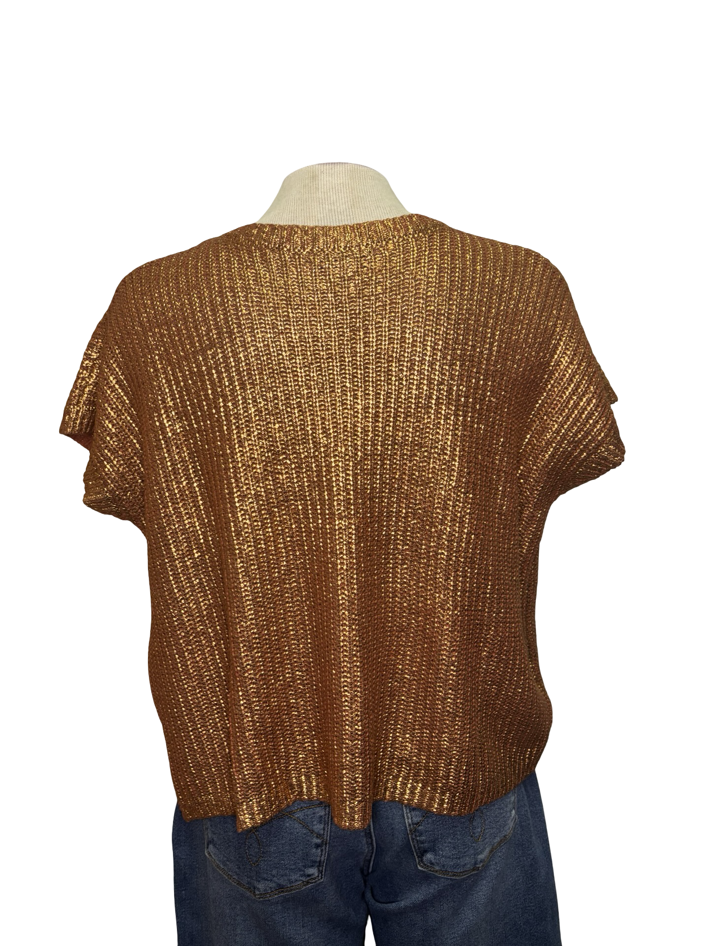 Metallic Sweater Top Rust