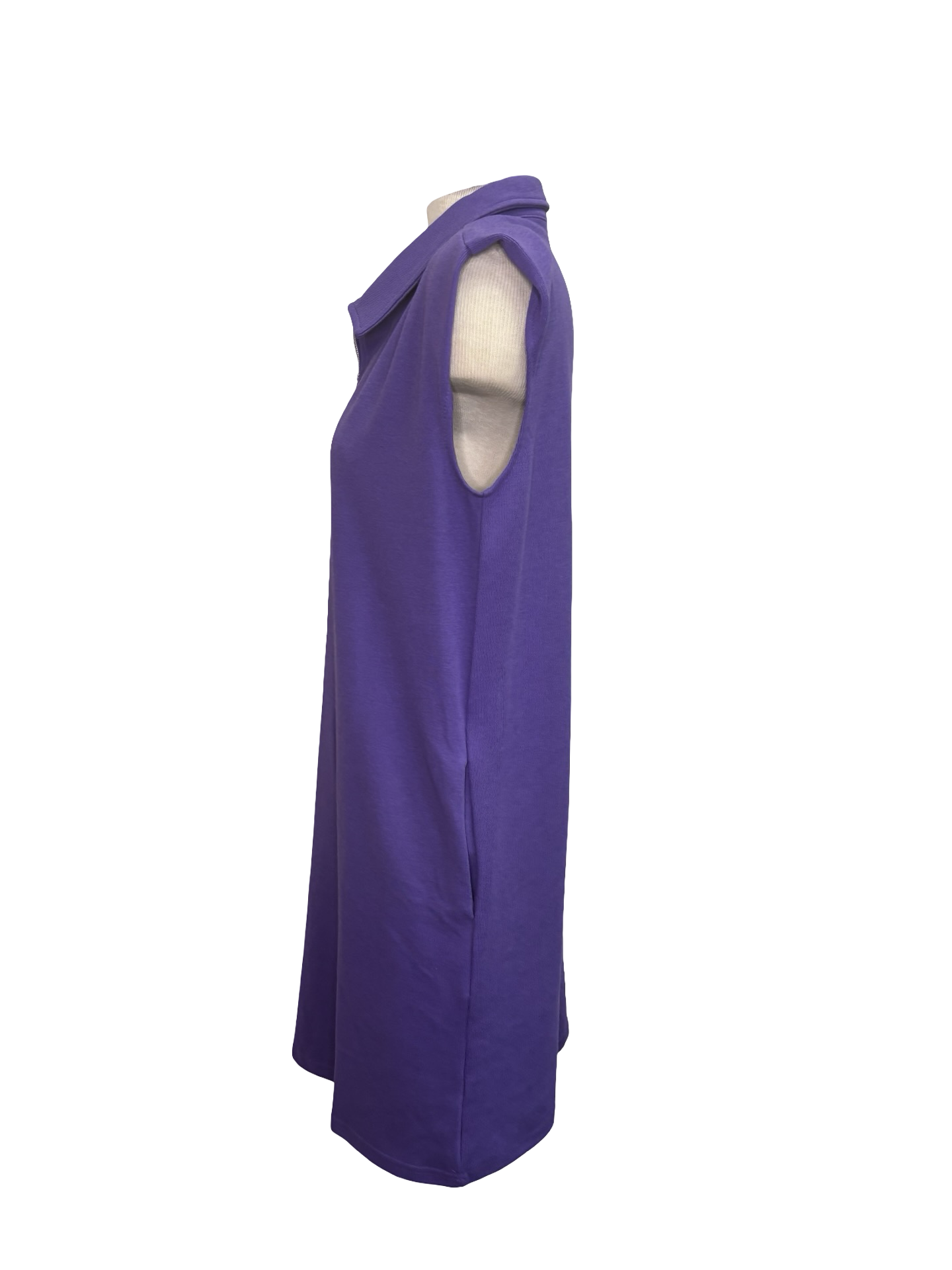 Sleeveless Polo Mini Dress Purple