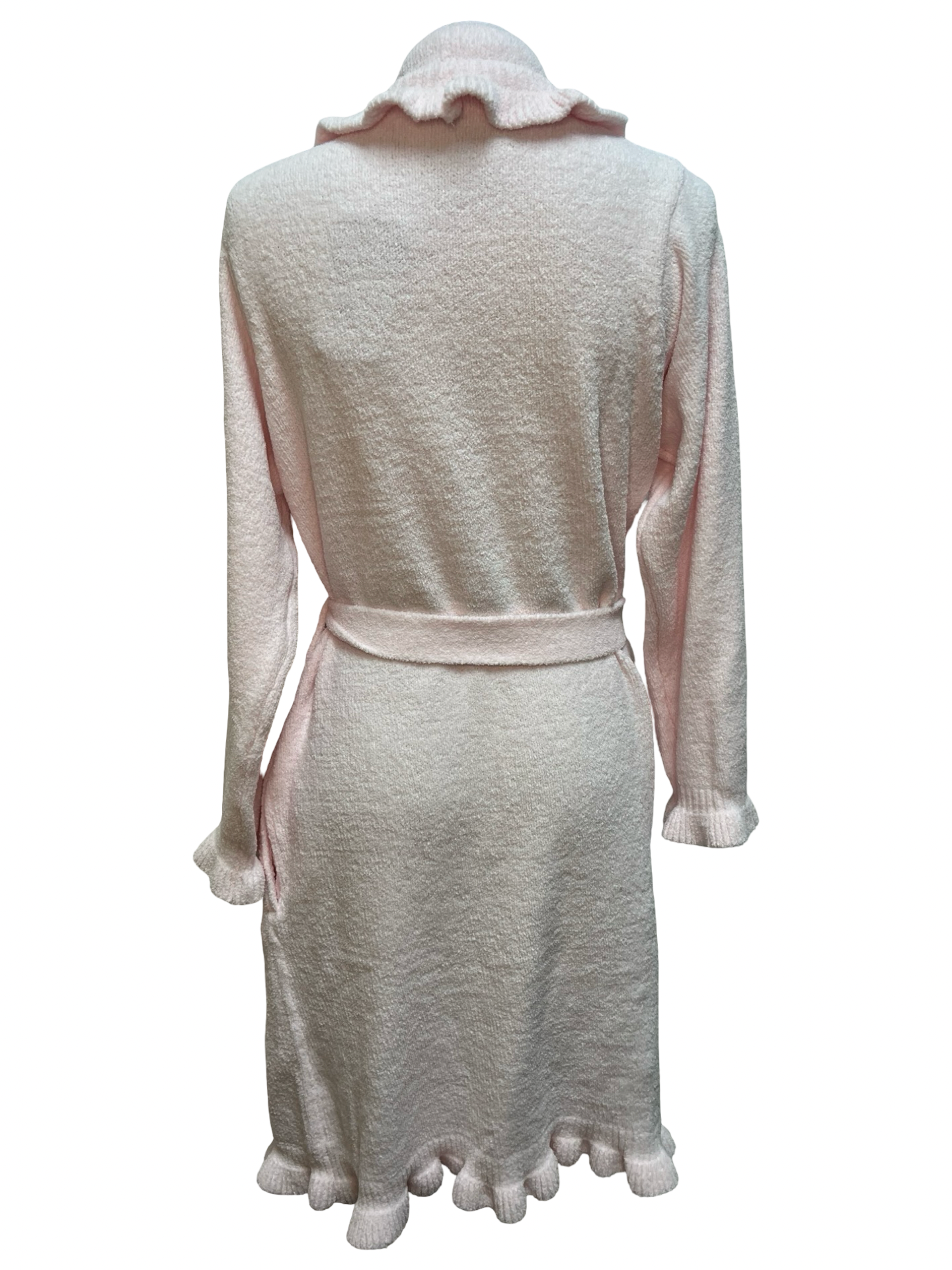 36" Ruffle Chenille Robe Light Pink