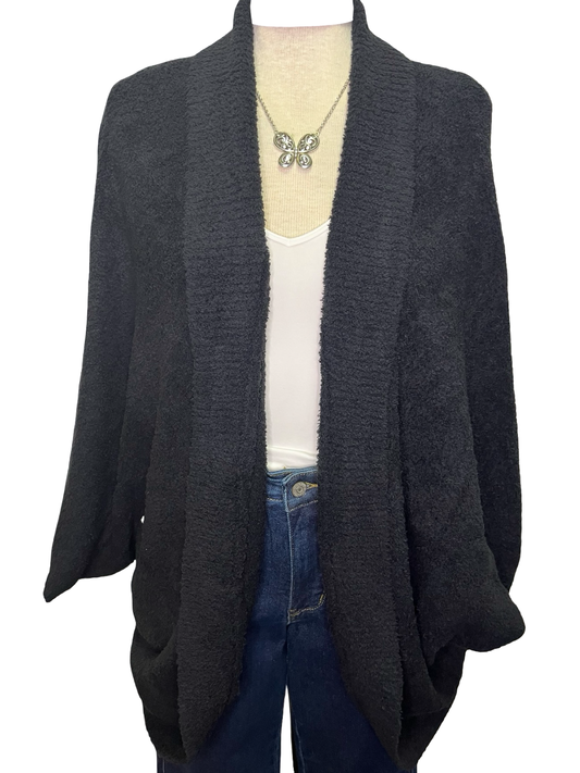 Solid Marshmallow Shrug Black One Size